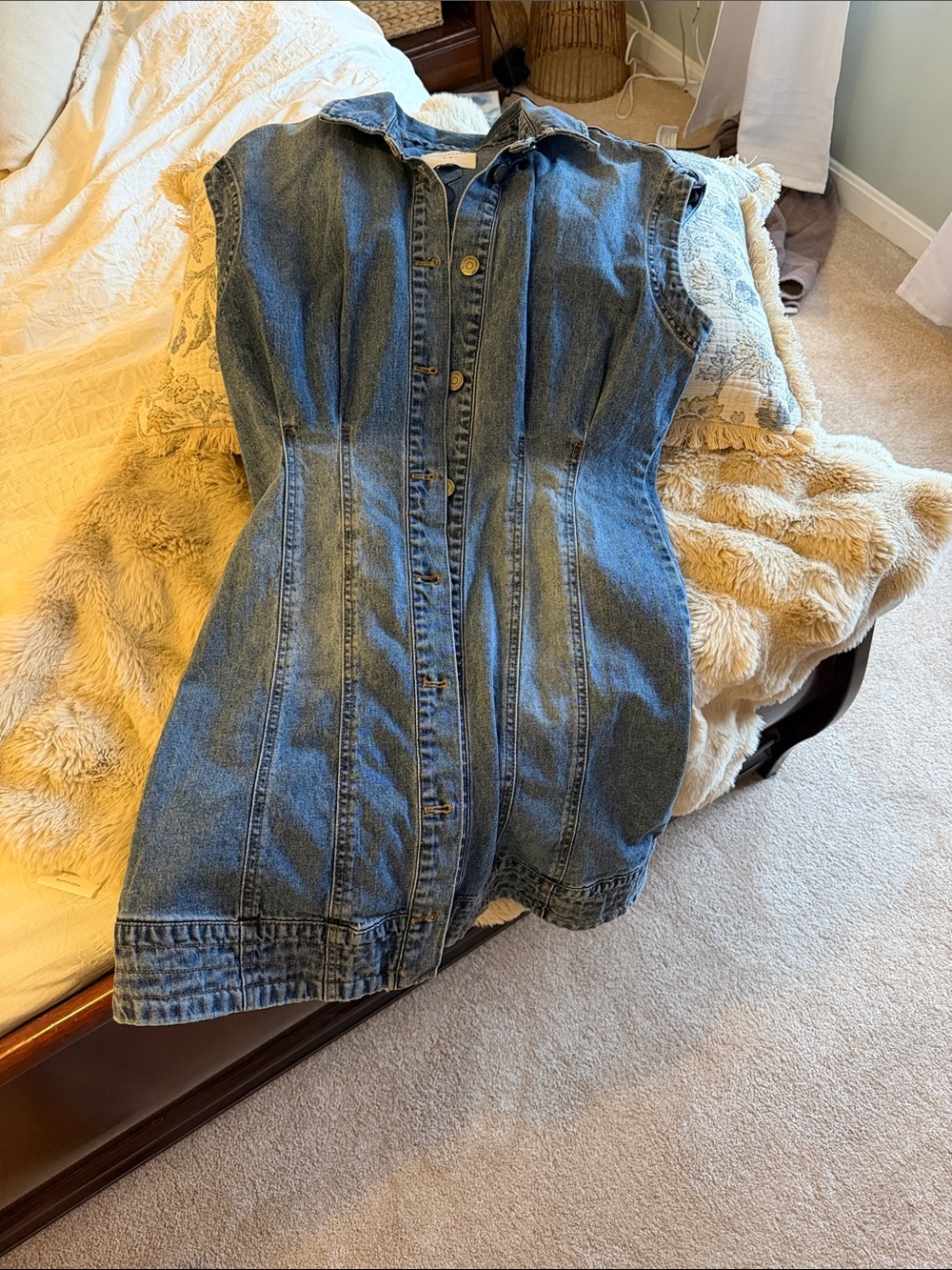 Habitual Blue Denim Button-Front Dress